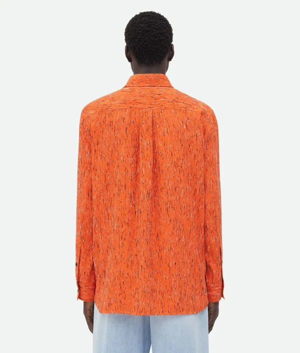 Bottega Veneta Textured Viscose Stripe Shirt With 