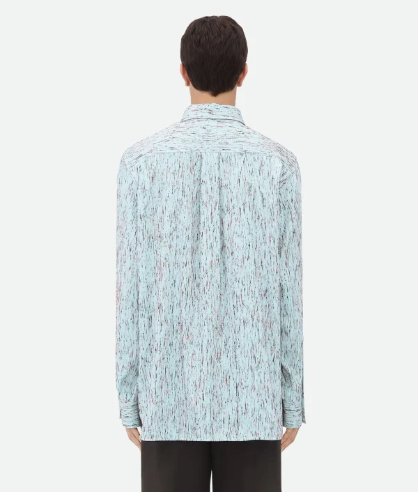 Bottega Veneta Textured Viscose Stripe Shirt With 