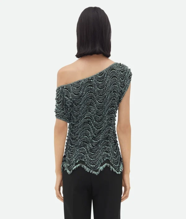 Bottega Veneta Textured Viscose Top With Weaved Fringes>Women Tops And T-Shirts