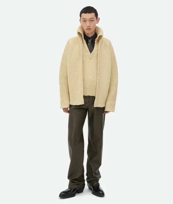 Bottega Veneta Textured Wool Double Layer Cardigan> Knitwear