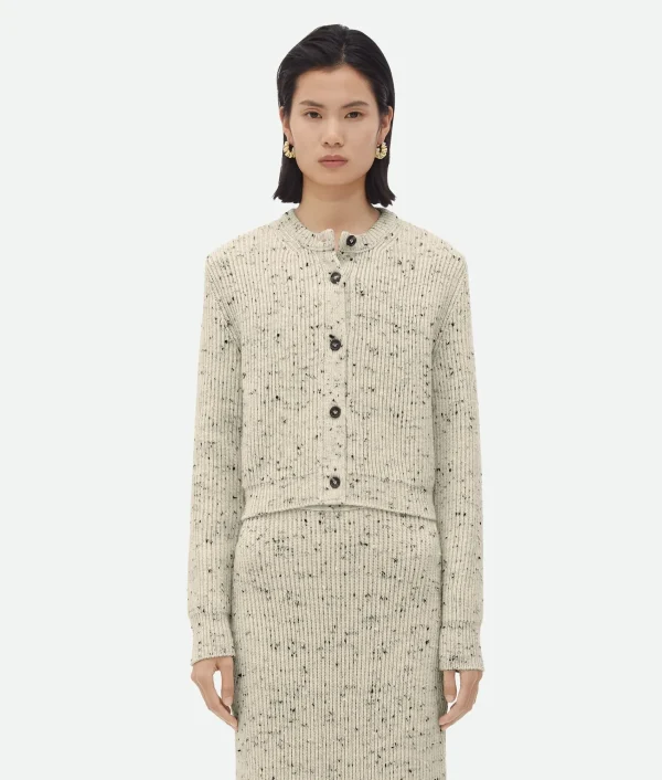 Bottega Veneta Textured Wool Rib Cardigan>Women Knitwear