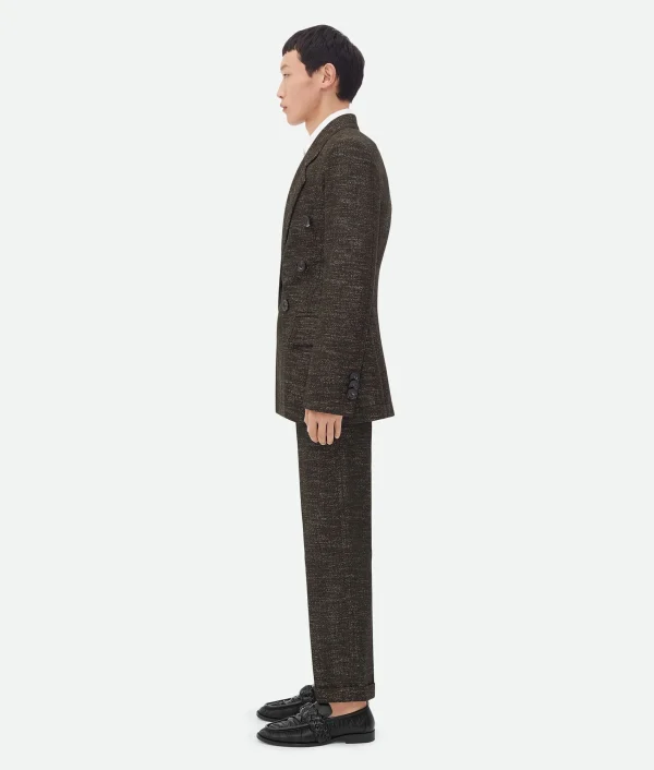 Bottega Veneta Textured Wool Speckled Fitted Jacket> Jackets