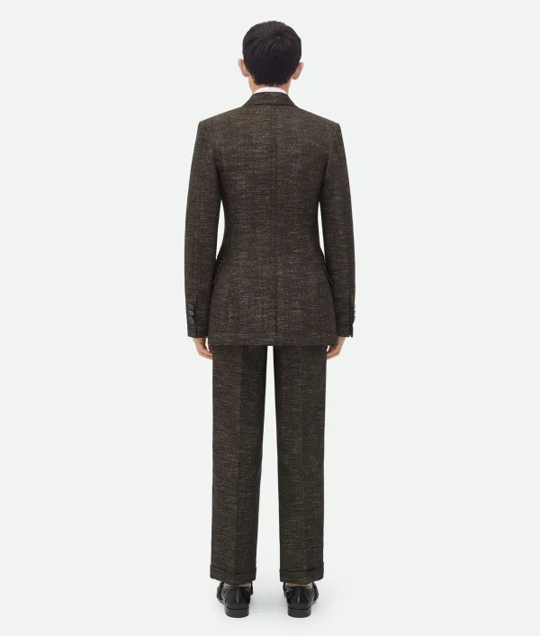 Bottega Veneta Textured Wool Speckled Fitted Jacket> Jackets