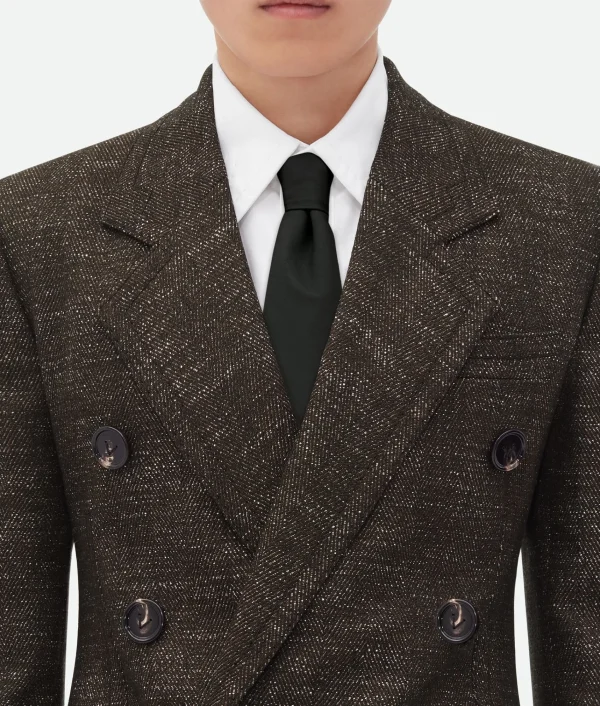 Bottega Veneta Textured Wool Speckled Fitted Jacket> Jackets