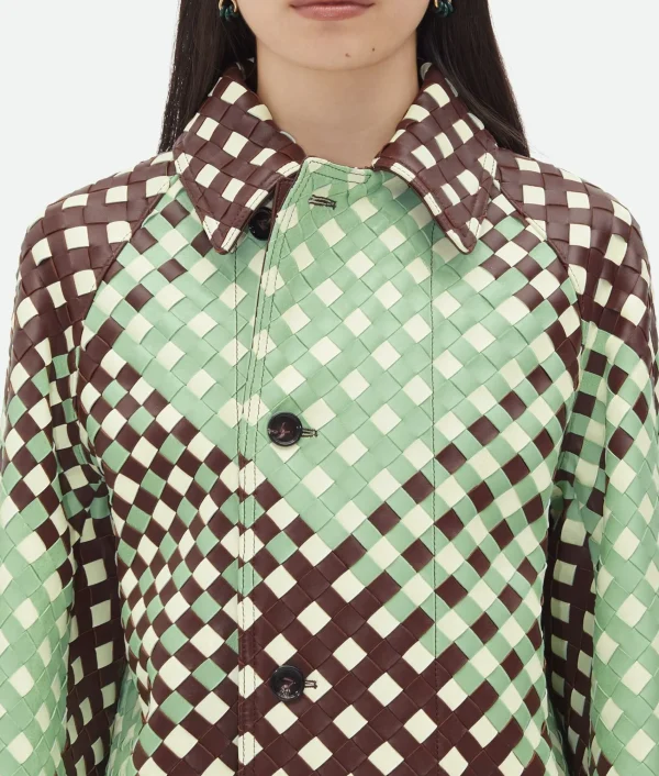 Bottega Veneta Tricolor Intrecciato Leather Coat>Women Leather