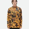 Bottega Veneta Turtle Shell Printed Leather Shirt> Shirts | Leather