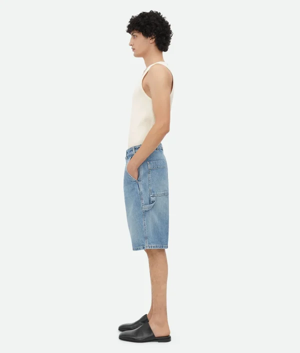 Bottega Veneta Vintage Indigo Cargo Denim Shorts> Denim