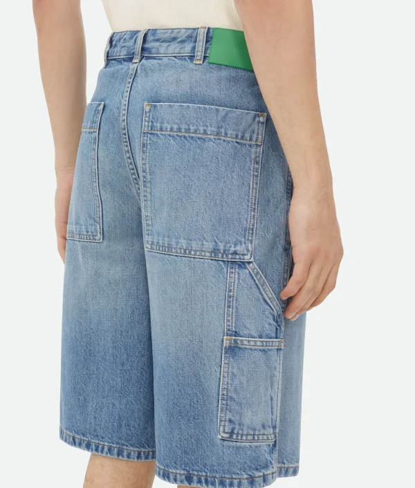 Bottega Veneta Vintage Indigo Cargo Denim Shorts> Denim