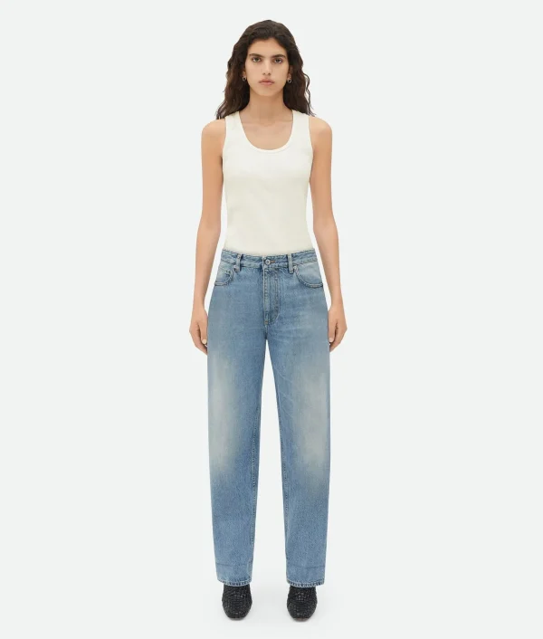 Bottega Veneta Vintage Medium Indigo Turned Up Denim>Women Denim