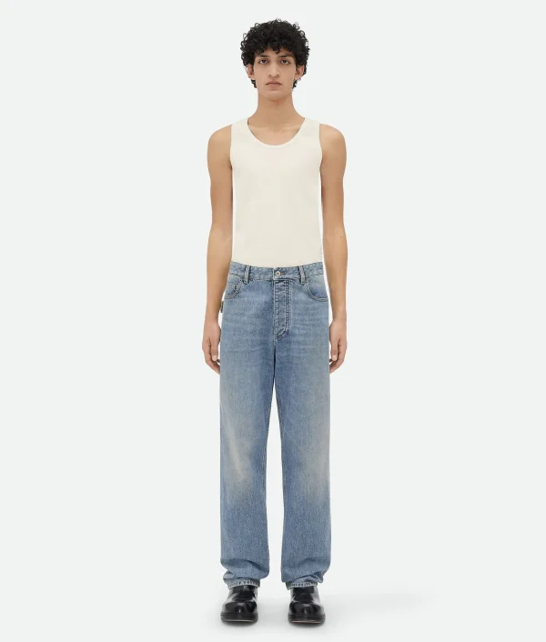 Bottega Veneta Vintage Medium Indigo Wide Leg Denim> Denim