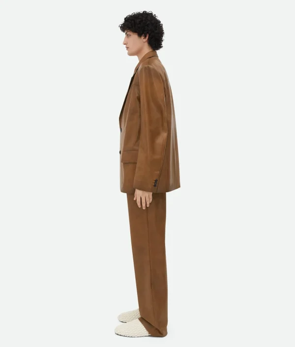 Bottega Veneta Vintage-Effect Leather Jacket> Jackets | Leather