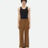 Bottega Veneta Vintage-Effect Leather Trousers> Trousers And Shorts | Leather