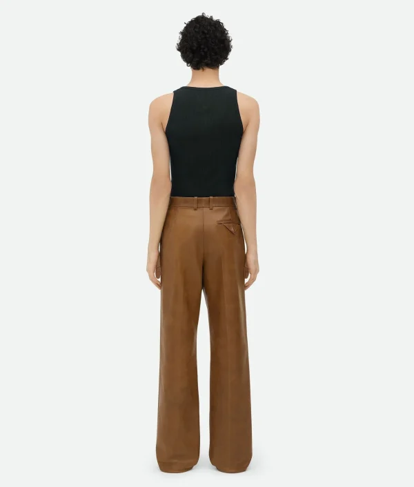Bottega Veneta Vintage-Effect Leather Trousers> Trousers And Shorts | Leather
