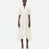 Bottega Veneta Viscose And Linen Midi Dress>Women Dresses