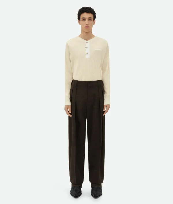 Bottega Veneta Viscose And Silk Criss-Cross Pleated Pants> Trousers And Shorts