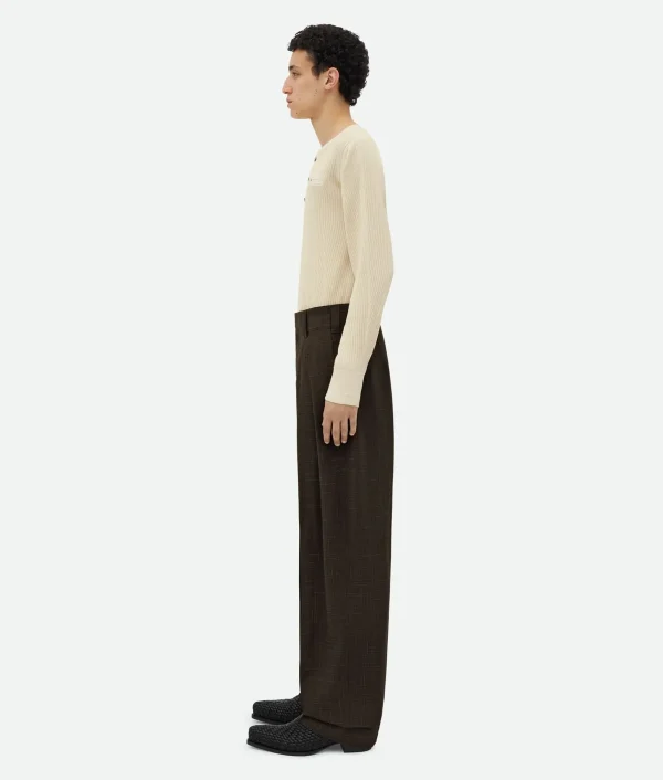 Bottega Veneta Viscose And Silk Criss-Cross Pleated Pants> Trousers And Shorts