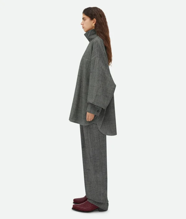 Bottega Veneta Viscose And Silk Criss-Cross High Neck Shirt>Women Shirts