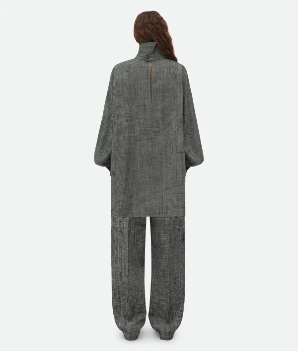 Bottega Veneta Viscose And Silk Criss-Cross High Neck Shirt>Women Shirts