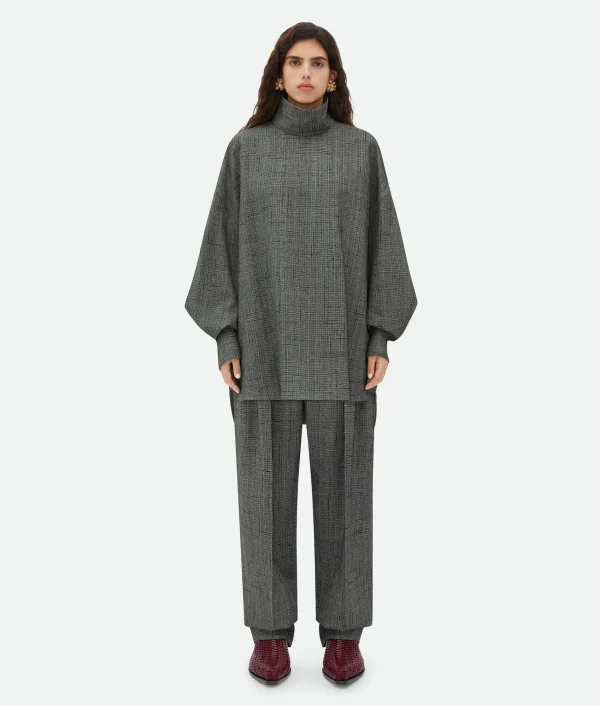 Bottega Veneta Viscose And Silk Criss-Cross High Neck Shirt>Women Shirts