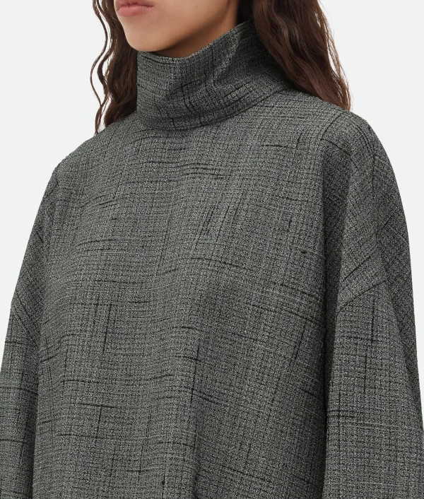 Bottega Veneta Viscose And Silk Criss-Cross High Neck Shirt>Women Shirts