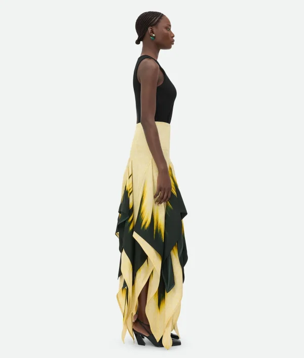 Bottega Veneta Viscose Degrade Petal Print Skirt>Women Skirts