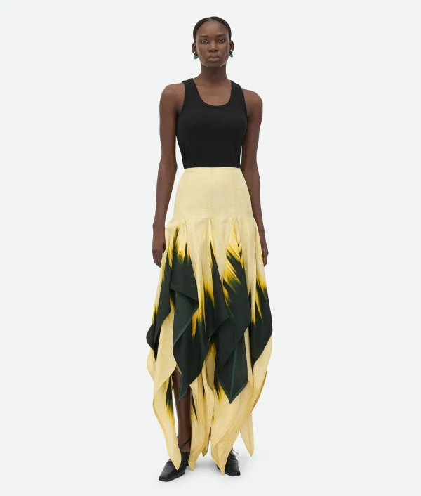 Bottega Veneta Viscose Degrade Petal Print Skirt>Women Skirts