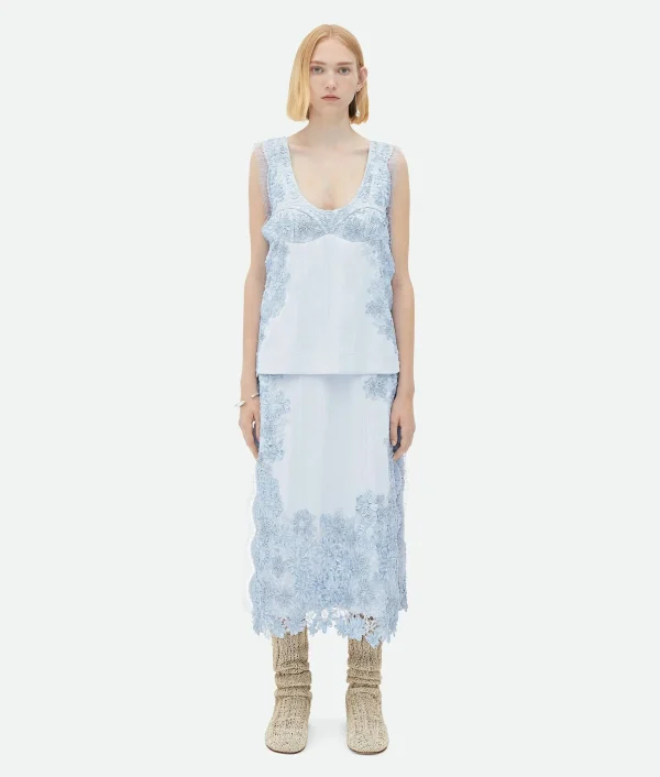 Bottega Veneta Viscose Dress With Lace Embroidery>Women Dresses