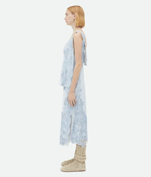 Bottega Veneta Viscose Dress With Lace Embroidery>Women Dresses