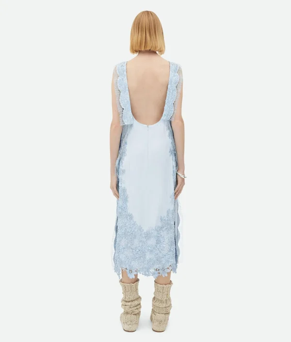 Bottega Veneta Viscose Dress With Lace Embroidery>Women Dresses