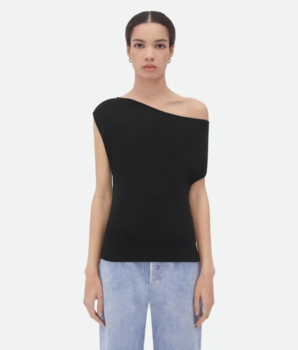 Bottega Veneta Viscose Fluid Knitted Top>Women Tops And T-Shirts
