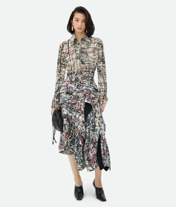 Bottega Veneta Viscose Jersey Memory Print Shirt>Women Shirts