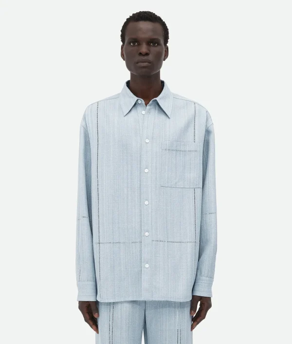 Bottega Veneta Viscose Silk Shirt With Embroidered Detail> Shirts