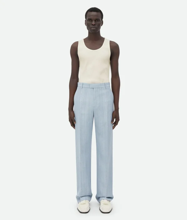 Bottega Veneta Viscose Silk Trousers With Embroidered Detail> Trousers And Shorts