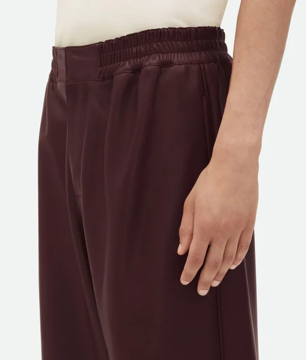 Bottega Veneta Wide Leg Leather Trousers> Leather | Trousers And Shorts