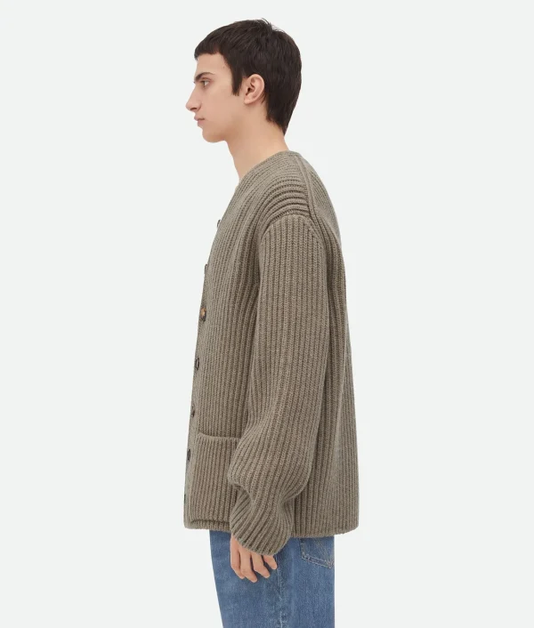 Bottega Veneta Wool And Cashmere English Rib Cardigan> Knitwear