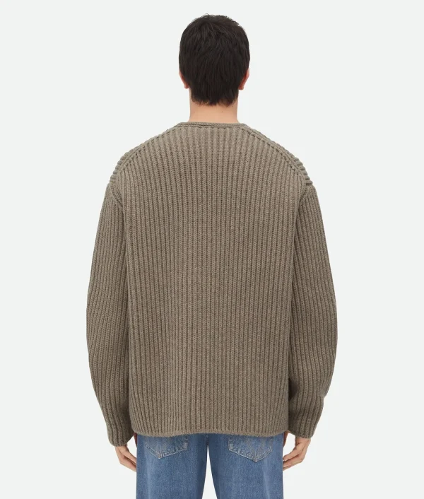 Bottega Veneta Wool And Cashmere English Rib Cardigan> Knitwear