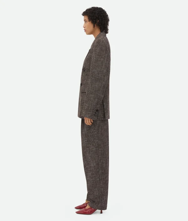 Bottega Veneta Wool And Cotton Pied De Poule Jacket>Women Jackets