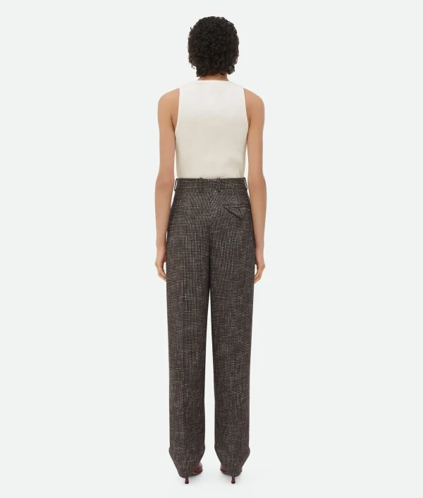 Bottega Veneta Wool And Cotton Pied De Poule Trousers>Women Trousers And Shorts