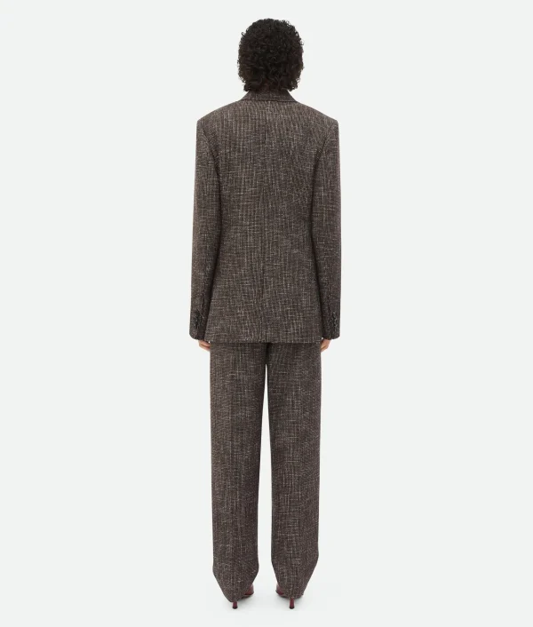Bottega Veneta Wool And Cotton Pied De Poule Jacket>Women Jackets