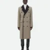 Bottega Veneta Wool Coat With Contrasting Collar> Coats