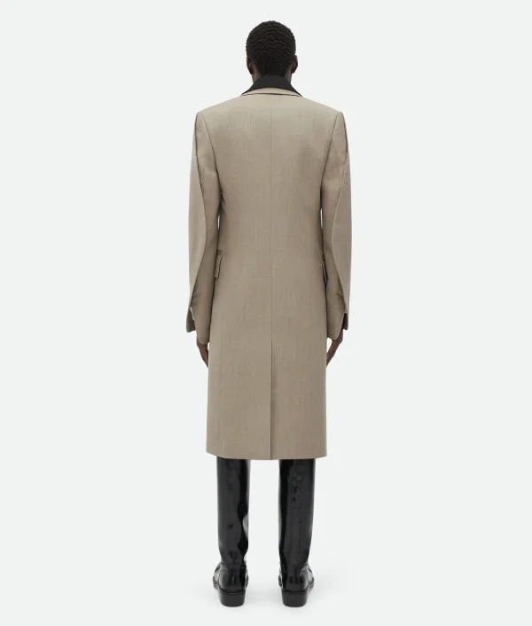 Bottega Veneta Wool Coat With Contrasting Collar> Coats