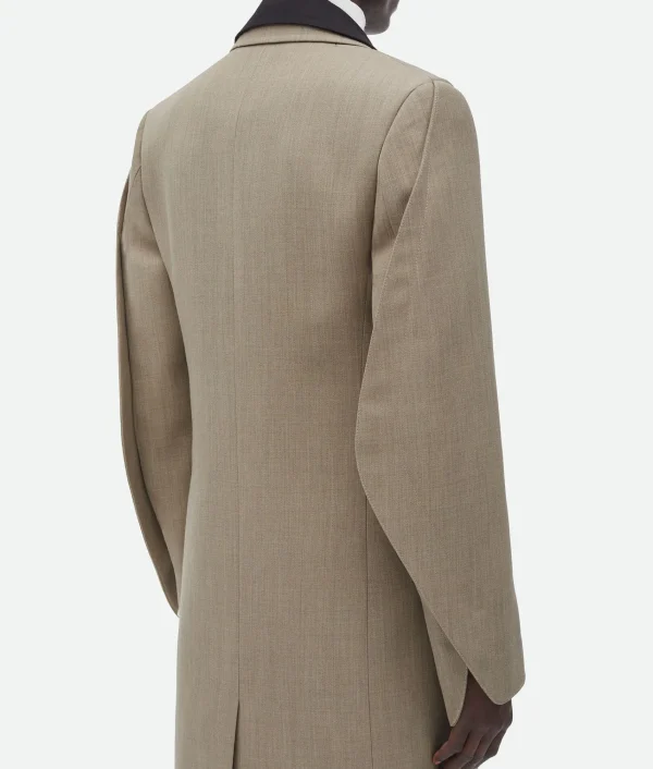 Bottega Veneta Wool Coat With Contrasting Collar> Coats