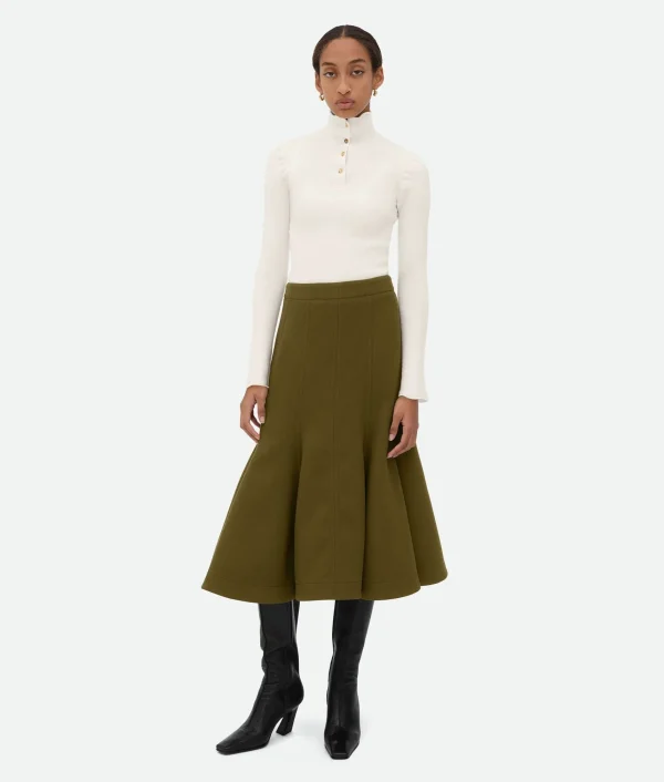Bottega Veneta Wool Crepe Skirt>Women Skirts