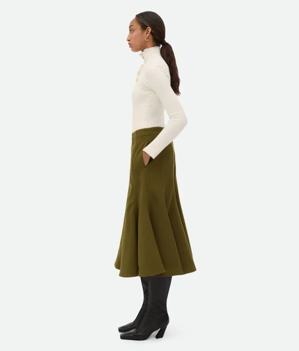 Bottega Veneta Wool Crepe Skirt>Women Skirts