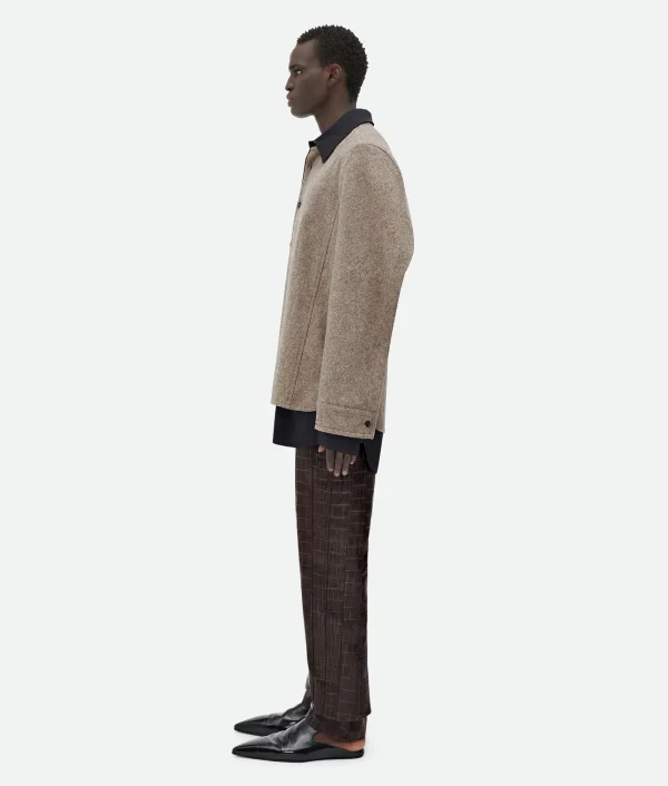 Bottega Veneta Wool Flannel And Viscose Double Shirt> Shirts