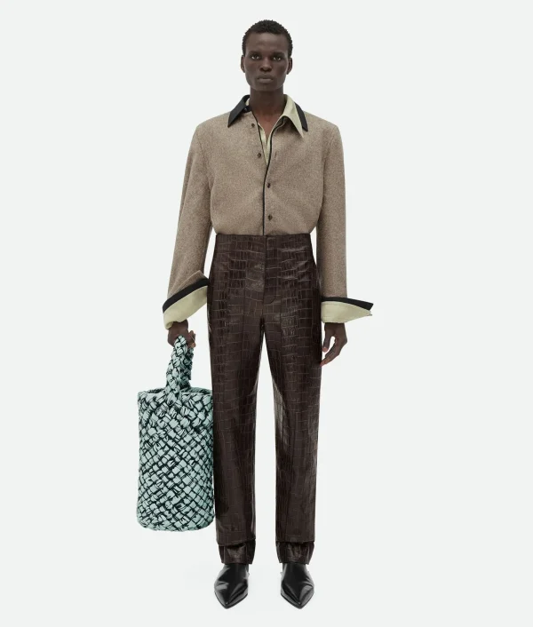 Bottega Veneta Wool Flannel And Viscose Double Shirt> Shirts