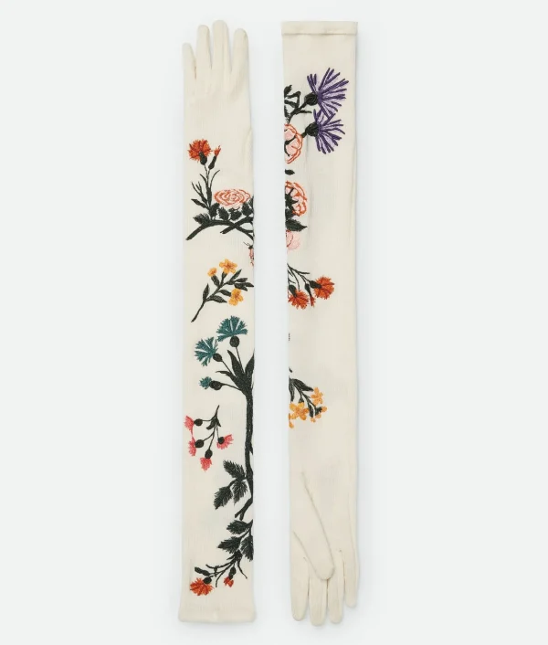 Bottega Veneta Wool Flowers Long Gloves>Women Gloves