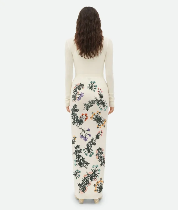 Bottega Veneta Wool Flowers Long Skirt>Women Skirts