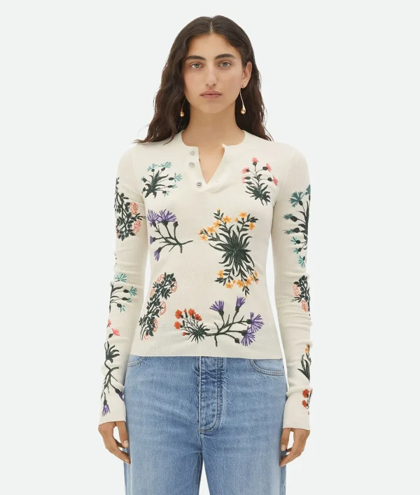 Bottega Veneta Wool Flowers Top>Women Tops And T-Shirts
