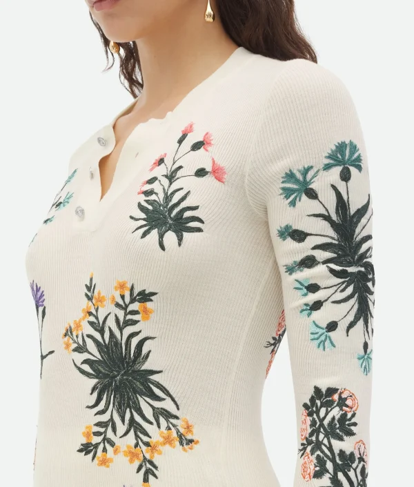 Bottega Veneta Wool Flowers Top>Women Tops And T-Shirts